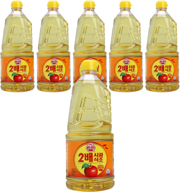 오뚜기 2배 사과식초, 1.5L, 6개