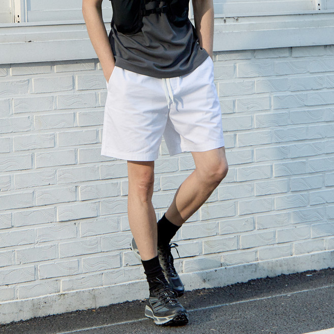 베이직하우스 남녀공용 면 스트링밴드 하프 반바지 LZHP3104