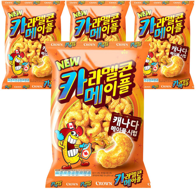 크라운 카라멜 메이플콘, 154g, 4개