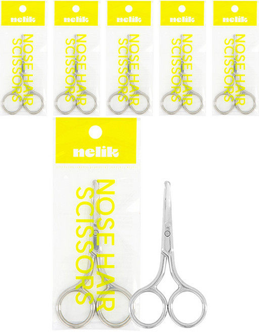 넬릭 룰루 코털가위, 6개, 실버