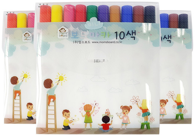 맘스보드 미니 보드마카, 10색, 30개