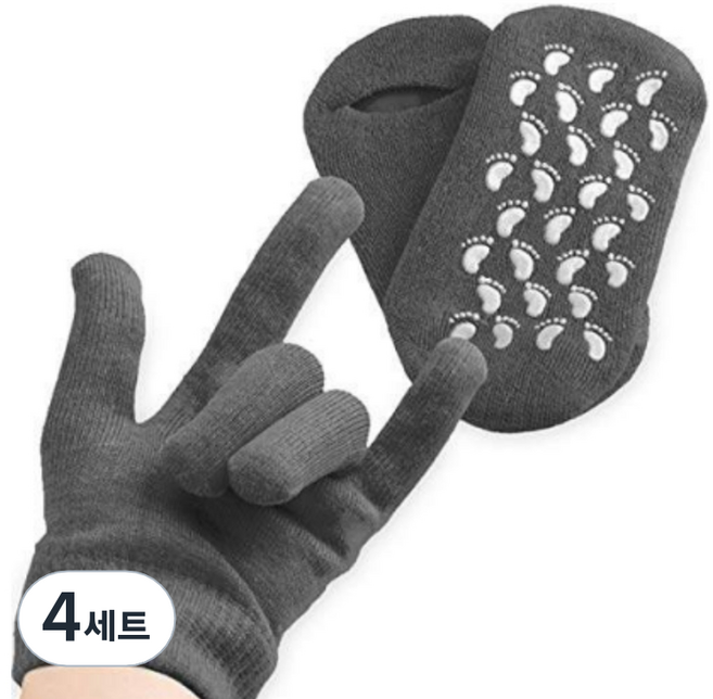 몬스터 모이스춰 모모 파라핀 겔 보습 장갑 + 양말 세트, 4세트