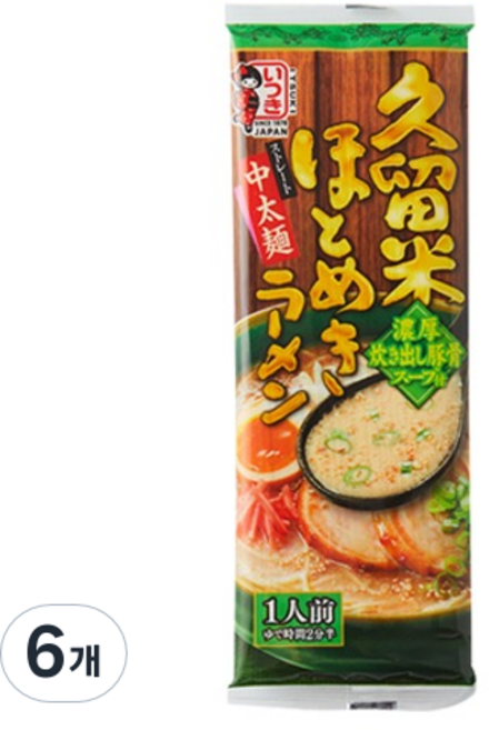 이츠키 쿠르메 호토메키라멘 수입봉지라면 123g, 6개
