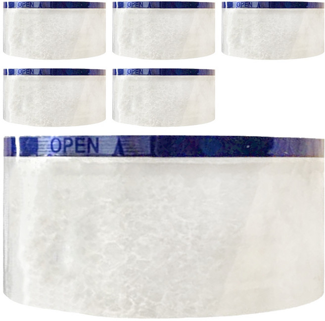 CLEAN 克林 易撕環保封箱膠帶 4.8cm x 80m, 藍邊 + 透明色, 6捲