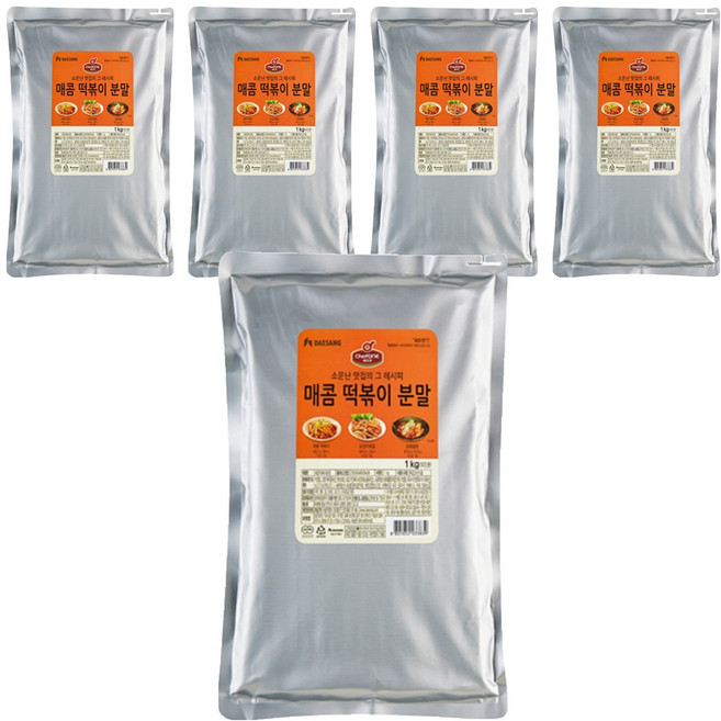 쉐프원 매콤 떡볶이 분말, 1kg, 5개