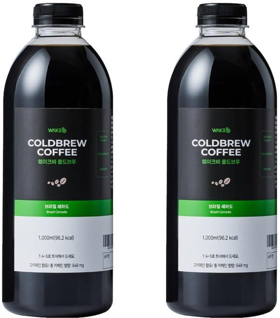 웨이크비 콜드브루 원액 브라질 세하도, 1L, 1개입, 2개