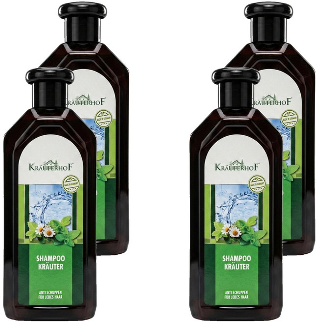 KRAUTERHOF 草本莊園 無矽靈植萃草本洗髮精, 500ml, 4瓶