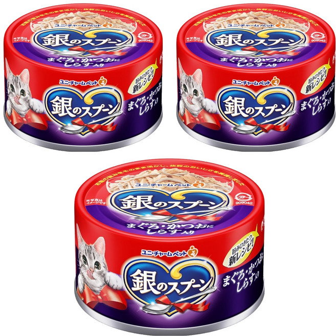 유니참긴노스푼 고양이 캔 습식 간식, 70g, 3개