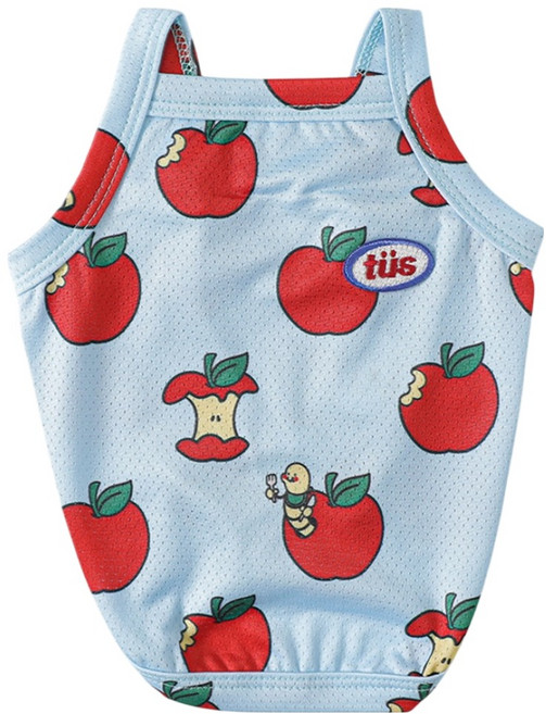 투스투스 강아지 메쉬 여름옷 나시 티셔츠, 스카이블루, 1개