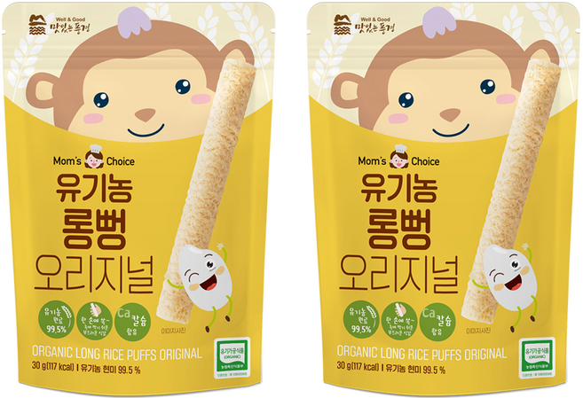 맛있는풍경 유기농 롱뻥, 오리지널맛, 30g, 2개