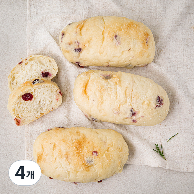 브로드카세 발효종 크렌베리 치아바타, 110g, 3개입, 4개