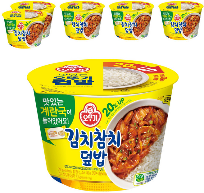 OTOKI 不倒翁 即食碗裝泡菜鮪魚蓋飯附沖泡蛋花湯, 315g, 6個