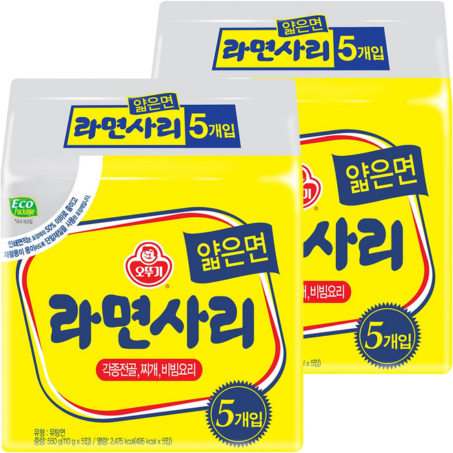 오뚜기 라면사리 얇은면 110g, 10개