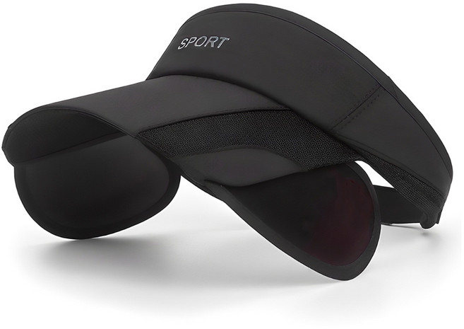 A-VIC SPORTS 戶外抗UV防紫外線滑動遮陽帽, 黑色