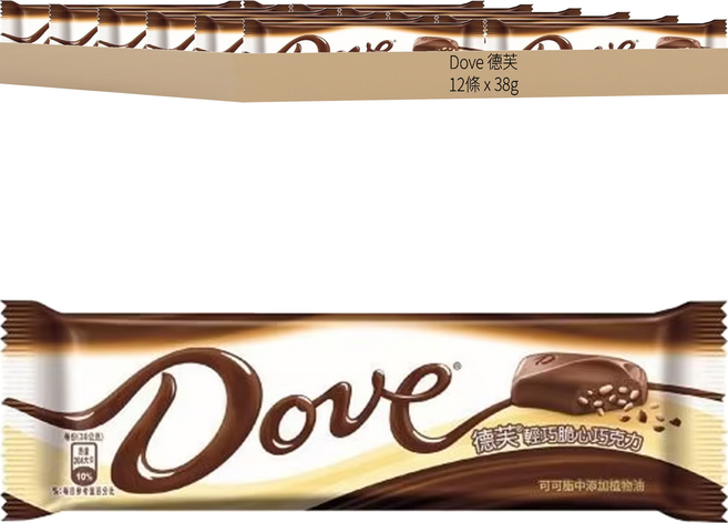 Dove 德芙 輕巧脆心巧克力, 38g, 12條