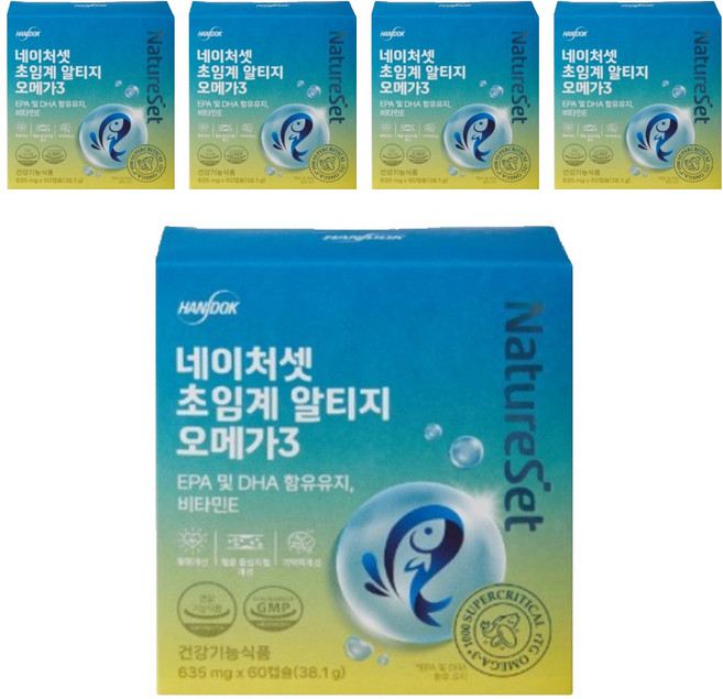 네이처셋 초임계 알티지 오메가3, 60정, 5개