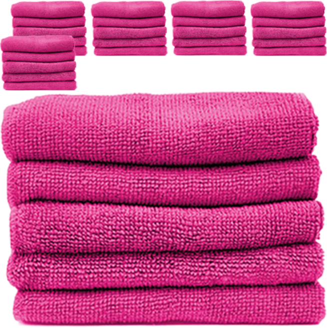 월드크린 고급 경편 극세사 행주 대형 핑크, 30개