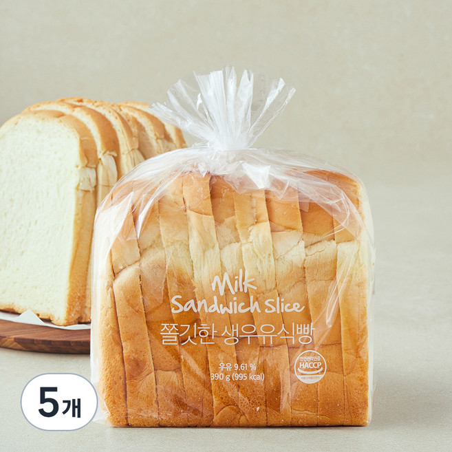 신라명과 쫄깃한 생우유 식빵, 390g, 1개입, 5개