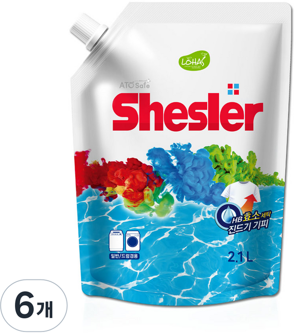 쉬슬러 액체세제 에이프릴 리필, 6개, 2.1L
