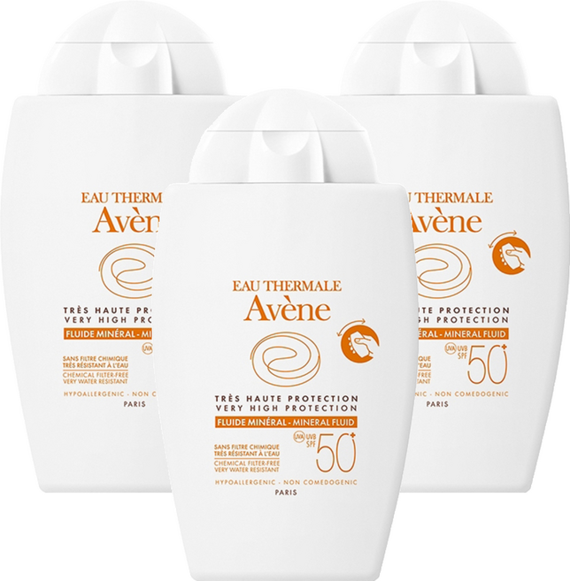 Avene 雅漾 全效極護物理防曬液 SPF50+, 40ml, 3瓶