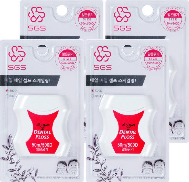 SGS 일반형치실 500D, 1개입, 4개