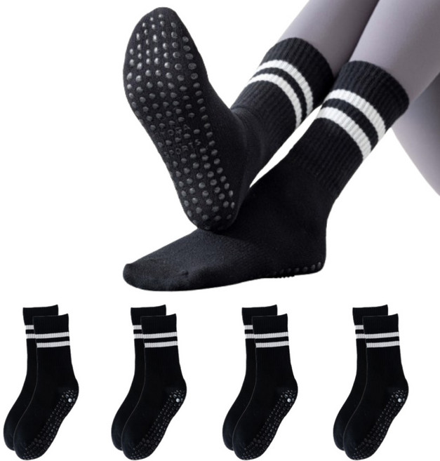 지음앤 미끄럼방지 요가 필라테스 양말 4켤레