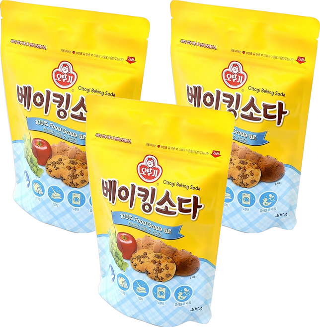 OTOKI 不倒翁 食用級小蘇打粉, 400g, 3個