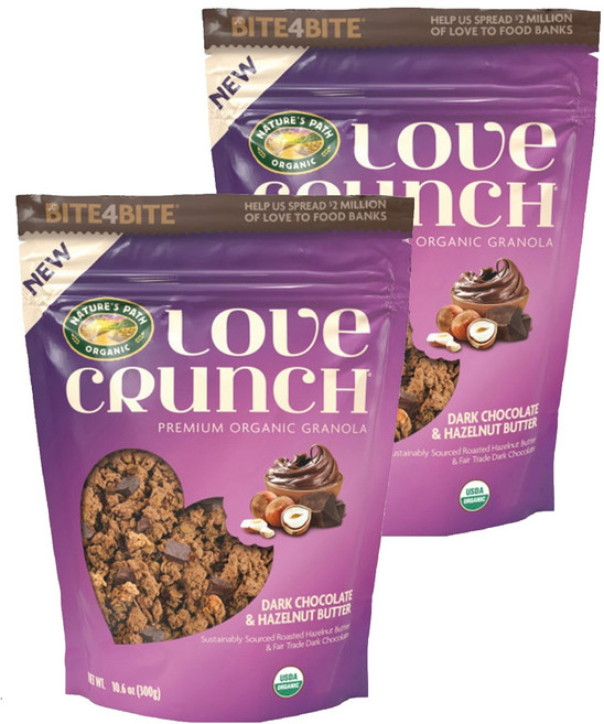 네이쳐스패스 러브 크런치 다크 초코 헤이즐넛 버터 그래놀라, 300g, 2개