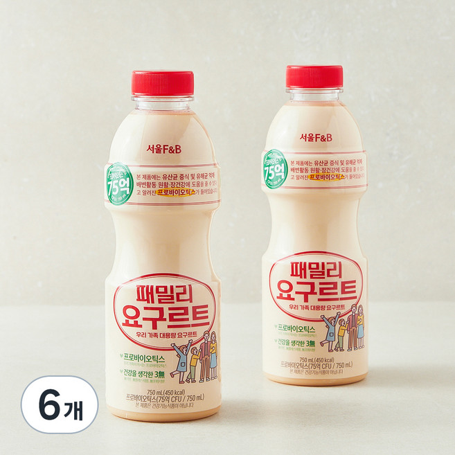서울에프엔비 패밀리요구르트, 750ml, 2개입, 3개