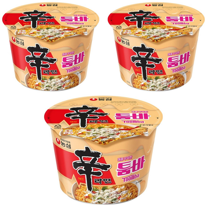 신라면 툼바 큰사발면 113g, 3개