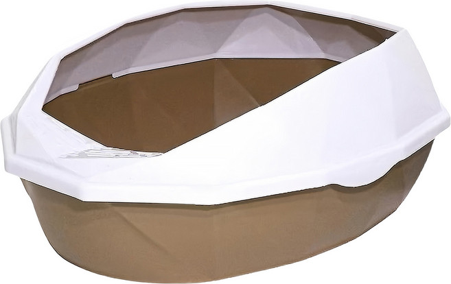 高精寵物 半封閉六角貓砂盆, 1個, 經典咖啡色