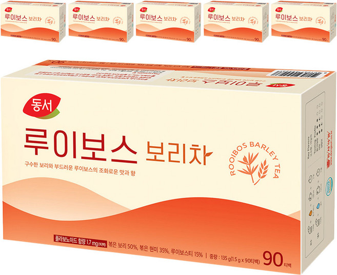 동서 루이보스 보리차, 1.5g, 90개입, 6개