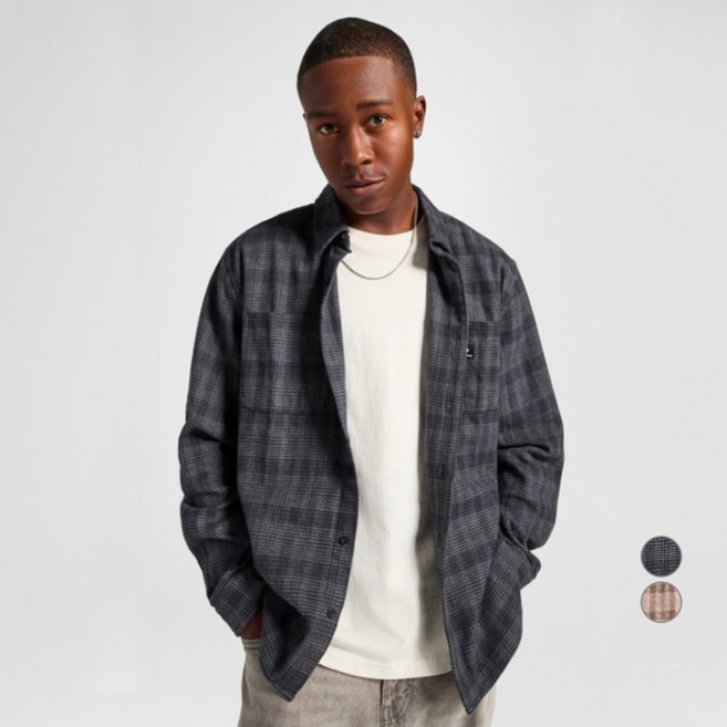 컨버스 남녀공용 버튼 다운 웜 면 셔츠 10027089-A0