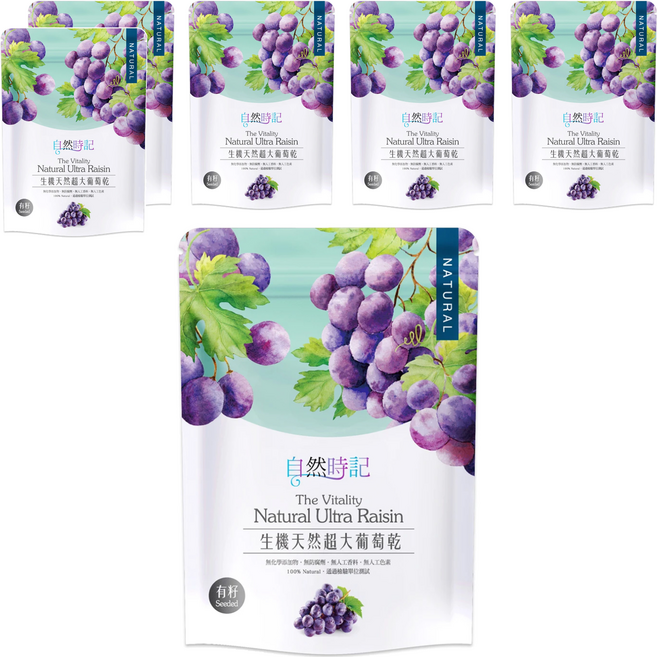 Nature Time 自然時記 超大有籽葡萄乾, 200g, 6包