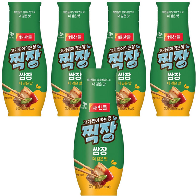 해찬들 찍장 쌈장 튜브형, 300g, 5개
