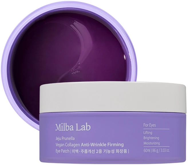 밀바랩 제주 프루넬라 비건 콜라겐 주름 탄력 아이패치 86g, 1개, 60개입 - 쿠팡
