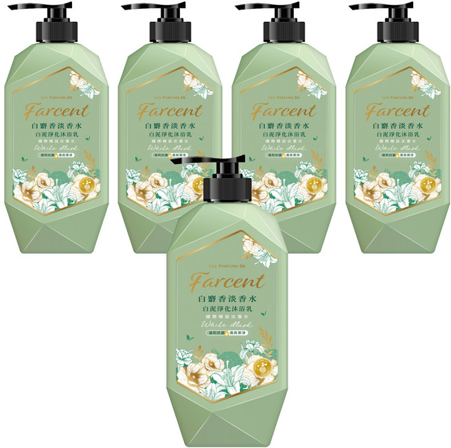 Farcent 花仙子 白泥淨化沐浴乳 白麝香, 1kg, 5瓶