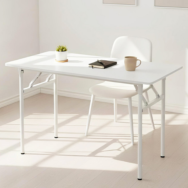 코멧 공간을 활용하는 철제 접이식 스틸 테이블 책상 1200, 화이트