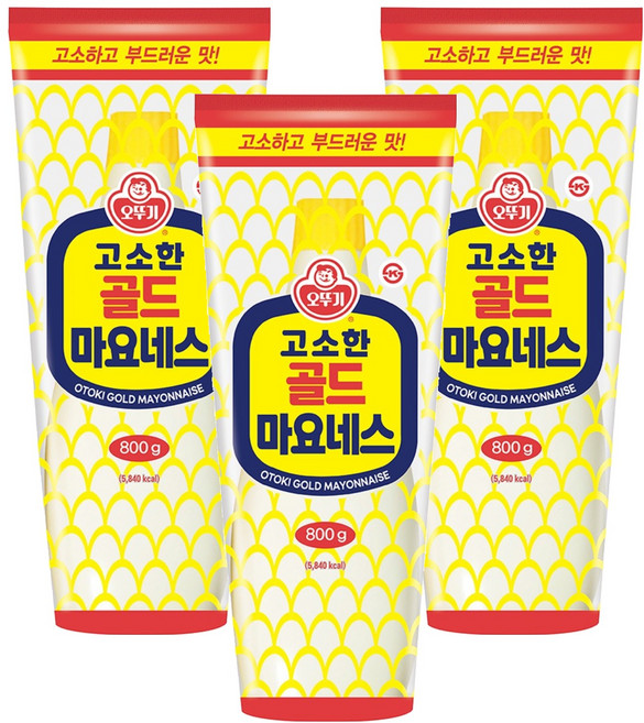 오뚜기 고소한 골드 마요네스, 800g, 3개