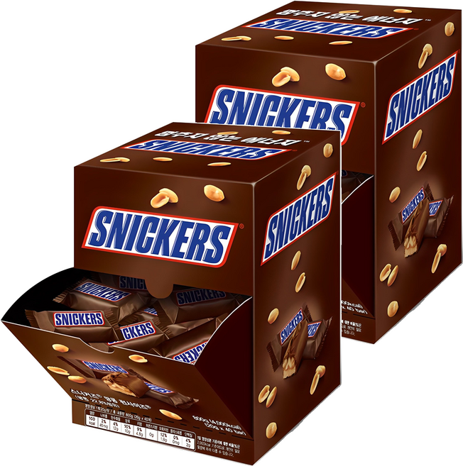 스니커즈 땅콩 초코바 펀사이즈, 800g, 2개