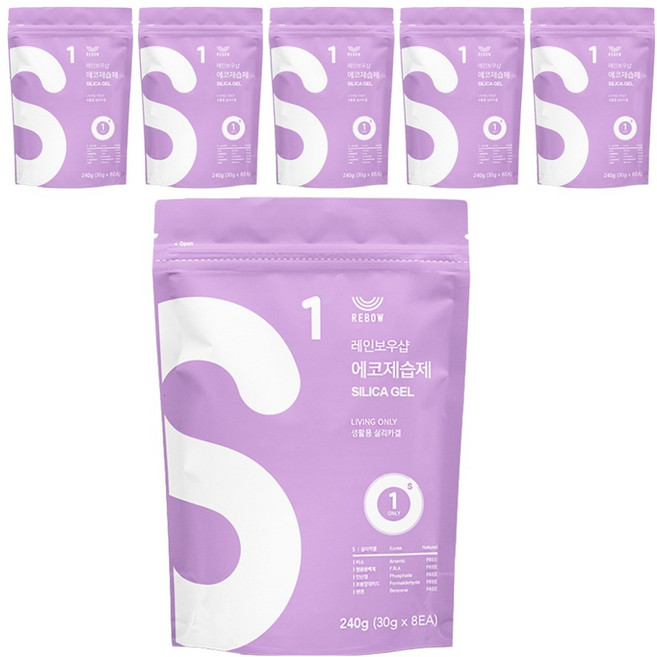 레인보우샵 생활용 에코제습제 실리카겔, 240g, 6개