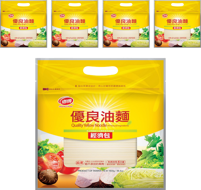 鄉傳 優良油麵 經濟包, 1.6kg, 5袋
