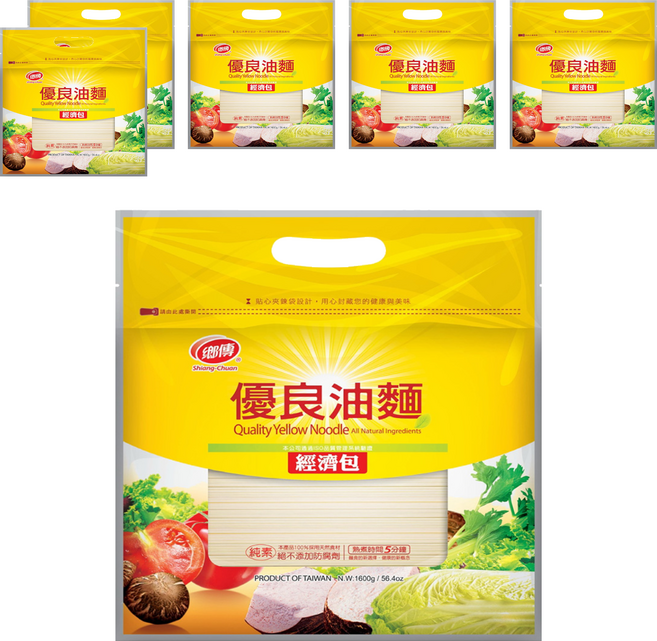 鄉傳 優良油麵 經濟包, 1.6kg, 6袋