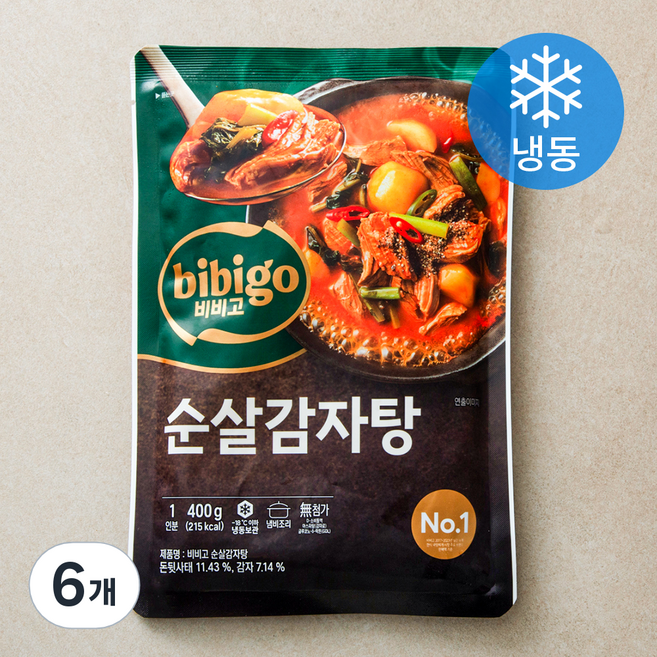 비비고 순살감자탕 1인분 (냉동), 400g, 6개