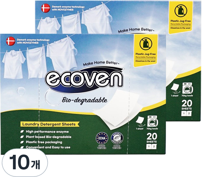 에코벤 시트세제, 10개, 20개입