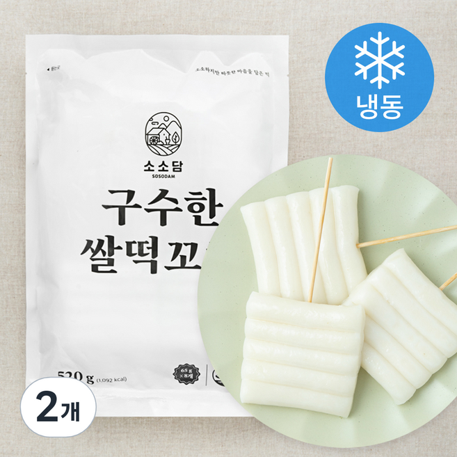 소소담 구수한 쌀떡꼬치 8개입 (냉동), 520g, 2개