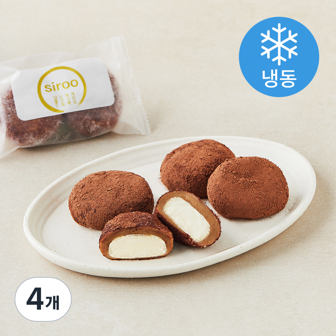 프레시오늘 정담시루 리얼 생크림 듬뿍 모카 티라미수떡 (냉동), 50g, 4개, 4개입