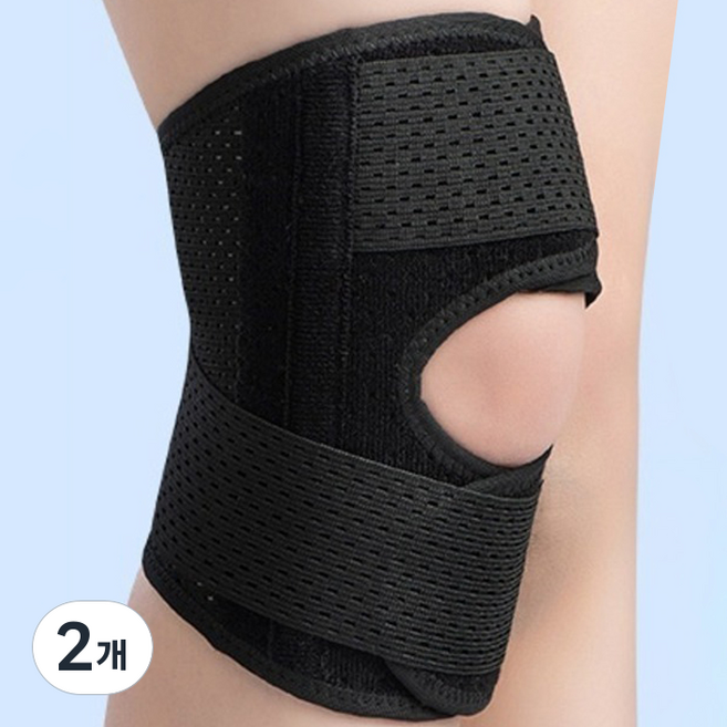 하미룸 관절 여름 얇은 폴리에스테르 2세대 2스프링 무릎 보호대, 검정, 2개