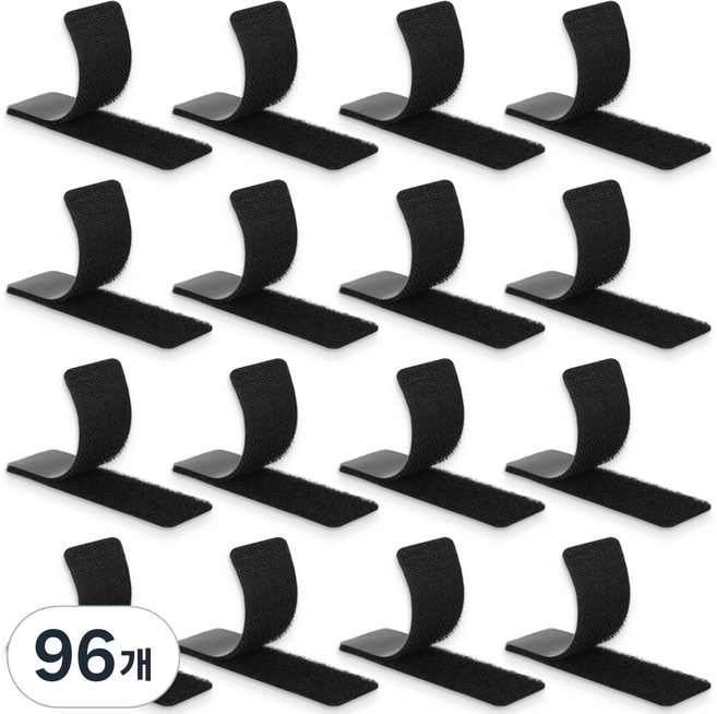 스코라 강력 접착 찍찍이 패드 검은색, 96개