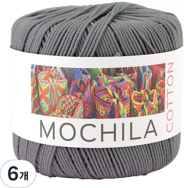 모칠라 코튼 뜨개실, 6개, 53리드그레이